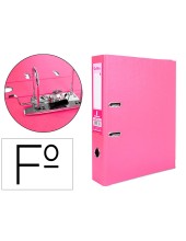 ARCHIVADOR PALANCA LIDERPAPEL FL FORRADO PVC RADO LOMO 75MM ROSA
