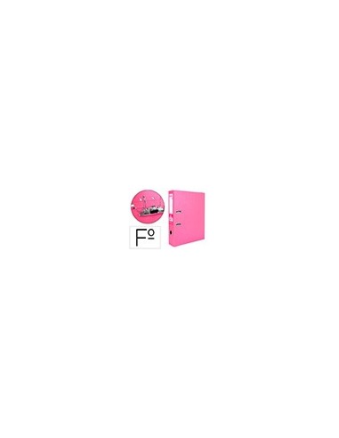 ARCHIVADOR PALANCA LIDERPAPEL FL FORRADO PVC RADO LOMO 75MM ROSA