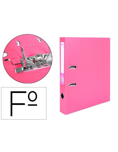 ARCHIVADOR ESTRECHO PALANCA DOCUMENTA FL PVC RADO LOMO 52MM ROSA