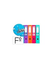 ARCHIVADOR PALANCA LIDERPAPEL FL FORRADO PVC RADO LOMO 75MM PASTEL 2