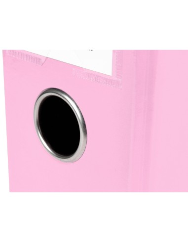ARCHIVADOR PALANCA A4 FORRADO SIN RADO LOMO 80MM ROSA