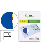 SEPARADOR LIDERPAPEL PLASTICO JUEGO  6 SEPARADORES FOLIO 16 TALADROS