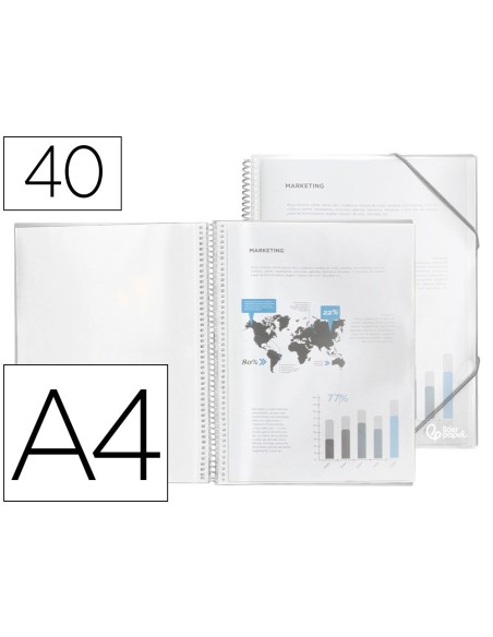 CARPETA ESCAPARATE C/ESP..40 FUNDAS PP.A4 TPTE.