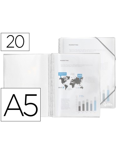CARPETA ESCAPARATE C/ESP.20 FUNDAS PP.A5 TPTE.