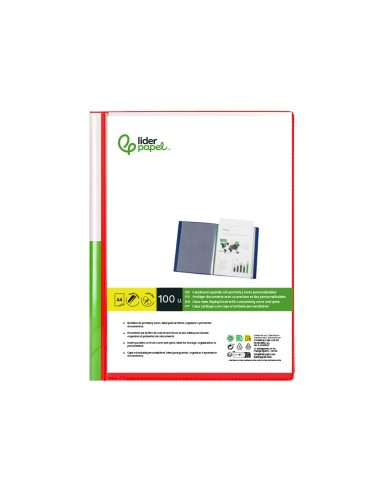 CARPETA PERSONALIZA 100 FUNDAS PP.DIN A4 RJ. TRANS.CAJETIN