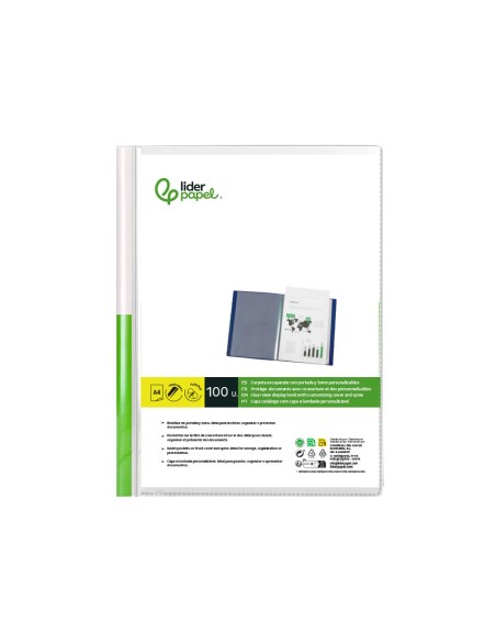 CARPETA PERSONALIZA 100 FUNDAS PP.DIN A4 TPTE.CAJETIN