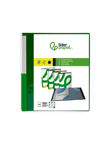 CARPETA LIDERPAPEL 60 FUNDAS PP A4 VE. TRANS.PORTADA LOMO PERSONAL.