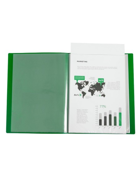 CARPETA LIDERPAPEL 60 FUNDAS PP A4 VE. TRANS.PORTADA LOMO PERSONAL.