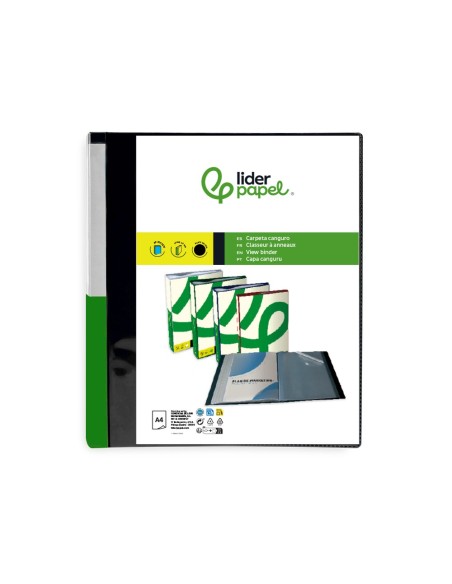 CARPETA LIDERPAPEL 80 FUNDAS PP A4 NG.OPACO PORTADA LOMO PERSONALIZAB