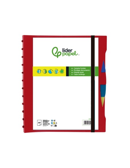 CARPETA LIDERPAPEL A4 40 FUNDAS INTERC.5 SEP Y GOMILLA LOMO PERSO.RJ.