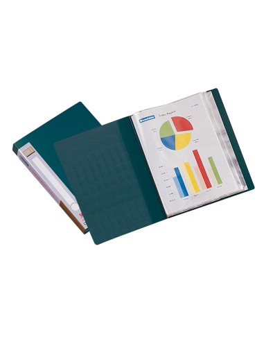 CARPETA ESCAPARATE 10 FUNDAS PP A4 VE.LOMO PERSONALIZABLE