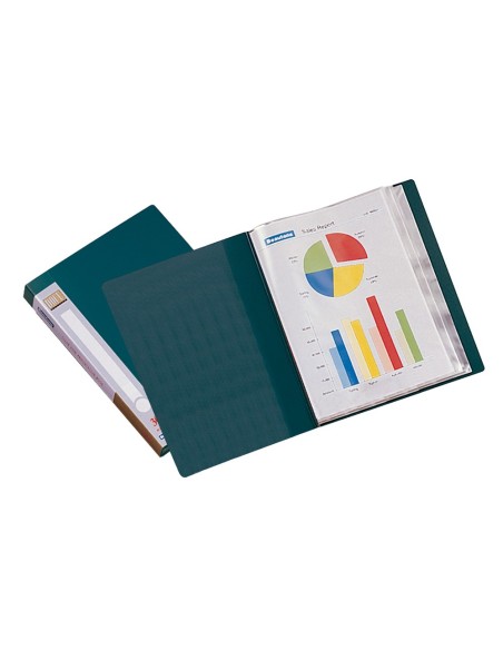 CARPETA ESCAPARATE 40 FUNDAS PP A4 VE.LOMO PERSONALIZABLE
