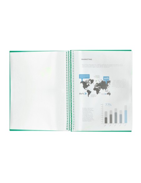 CARPETA ESCAPARATE C/ESP.20 FUNDAS PP A4 VE.