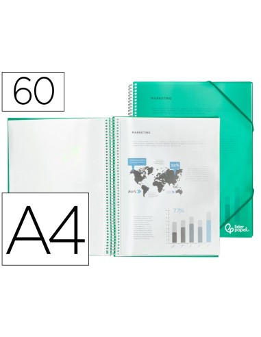 CARPETA ESCAPARATE C/ESP.60 FUNDAS PP A4 VE.