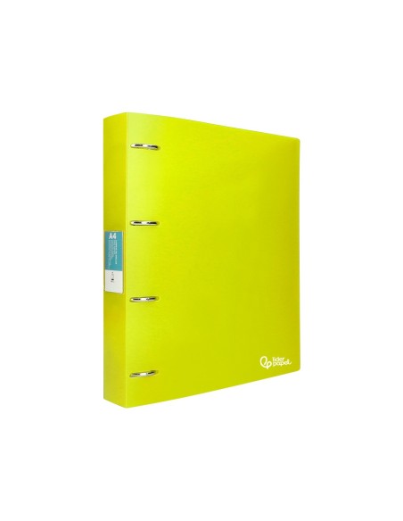 CARPETA LIDERPAPEL 4AN.MIXTAS 40MM PP.A4 AM. FLUOR OPACO