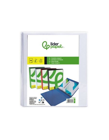 CARPETA CANGURO 4 A 16 MM PLASTICO DIN A4 BLANCO