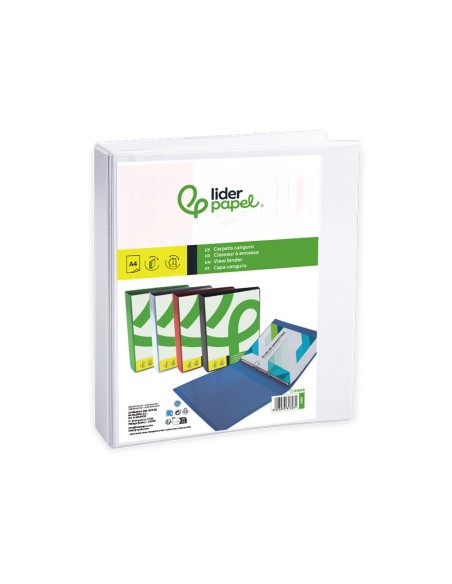 CARPETA CANGURO 4 A 25 MM PLASTICO DIN A4 BLANCO