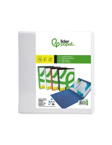 CARPETA CANGURO 2 A 55 MM PLASTICO DIN A4 BLANCO