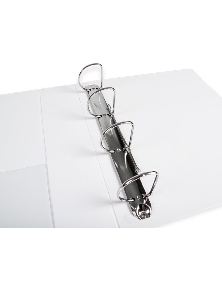 CARPETA CANGURO 4 ANILLAS MIXTAS 55MM LIDERPAPEL A4 BLANCA KG45