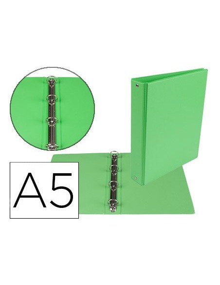 CARPETA 4º 4 ANILLAS 25 MM REDONDAS LIDER  CARTON FORR PVC VER