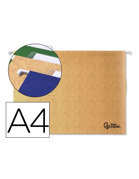 CARPETA COLGANTE A4 VISOR SUP. LIDERPAPEL KRAFT