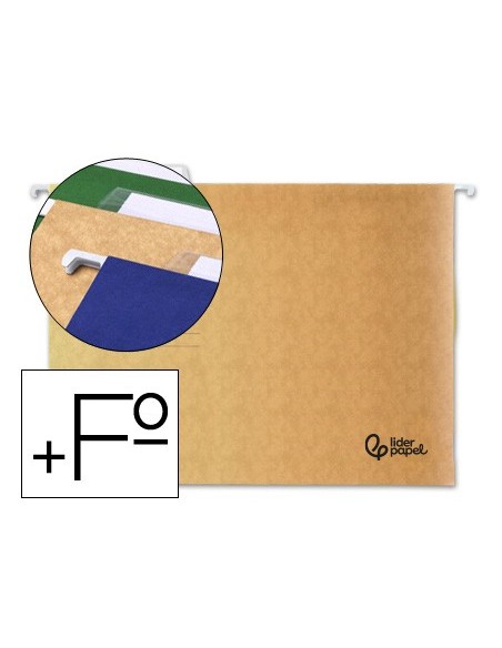 CARPETA COLGANTE FL+ VISOR SUP. LIDERPAPEL KRAFT