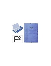 CARPETA GOMAS LIDERPAPEL FL CARTON COMPACTO 3 SOLAPAS AZ. 2