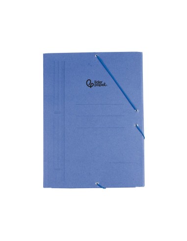 CARPETA GOMAS LIDERPAPEL FL CARTON COMPACTO 3 SOLAPAS AZ.