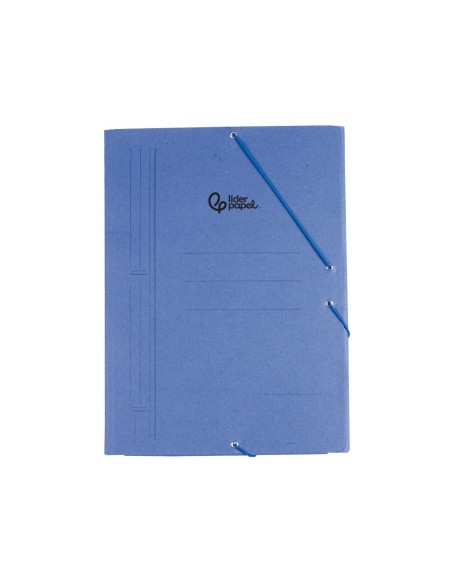 CARPETA GOMAS LIDERPAPEL FL CARTON COMPACTO 3 SOLAPAS AZ.