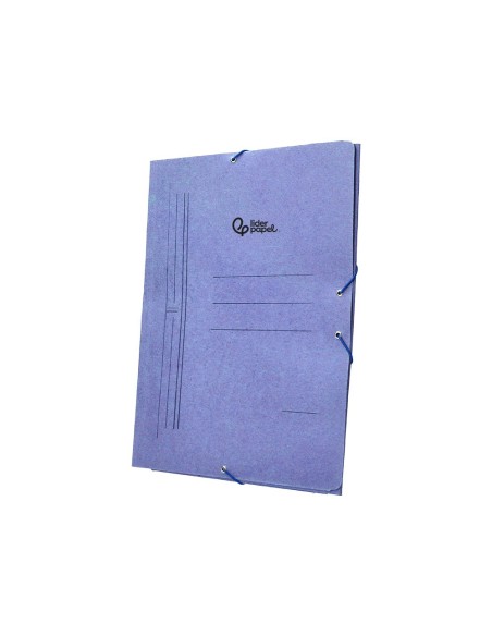 CARPETA GOMAS LIDERPAPEL FL CARTON COMPACTO 3 SOLAPAS AZ.