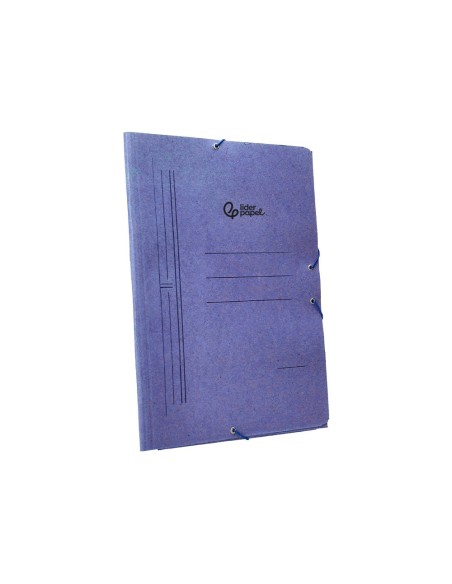 CARPETA GOMAS LIDERPAPEL FL CARTON COMPACTO 3 SOLAPAS AZ.