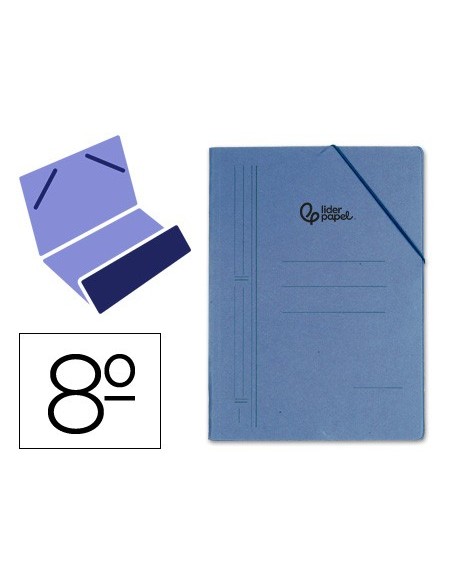 CARPETA GOMAS LIDERPAPEL A6 CARTON 1 SOLAPA AZ.