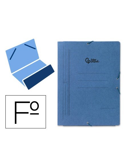 CARPETA GOMAS LIDERPAPEL FL CARTON 1 SOLAPA AZ.