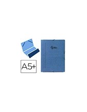 CARPETA GOMAS LIDERPAPEL A5+ CARTON 1 SOLAPA AZ. 2