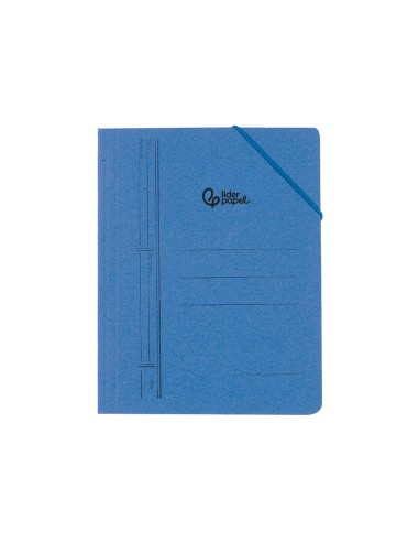 CARPETA GOMAS LIDERPAPEL A5+ CARTON 1 SOLAPA AZ.