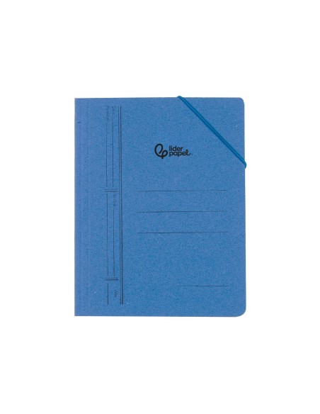 CARPETA GOMAS LIDERPAPEL A5+ CARTON 1 SOLAPA AZ.