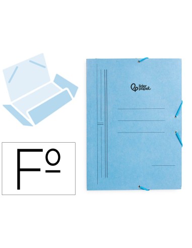 CARPETA GOMAS LIDERPAPEL FL CARTON 3 SOLAPAS AZ.