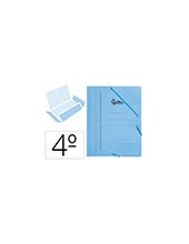 CARPETA GOMAS LIDERPAPEL A5 CARTON 3 SOLAPAS AZ. 2