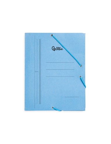 CARPETA GOMAS LIDERPAPEL A5 CARTON 3 SOLAPAS AZ.