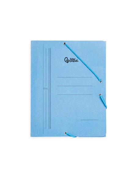 CARPETA GOMAS LIDERPAPEL A5 CARTON 3 SOLAPAS AZ.