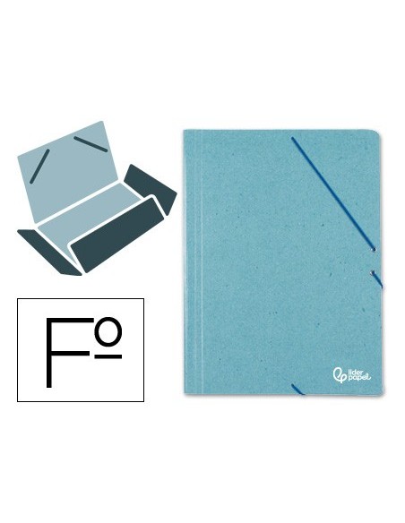 CARPETA GOMAS LIDERPAPEL FL CARTON PRESPAN 3 SOLAPAS VE.
