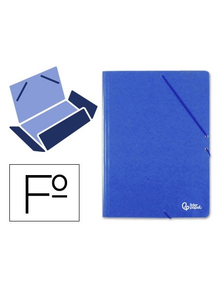 CARPETA GOMAS LIDERPAPEL FL CARTON PRESPAN 3 SOLAPAS AZ.