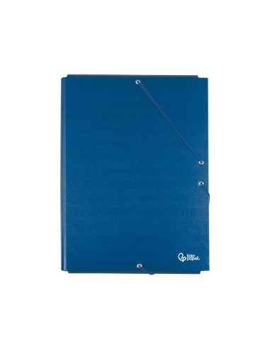 CARPETA GOMAS LIDERPAPEL FL CARTON FORRADO 3 SOLAPAS AZ.