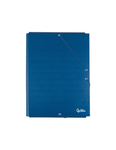 CARPETA GOMAS LIDERPAPEL FL CARTON FORRADO 3 SOLAPAS AZ.