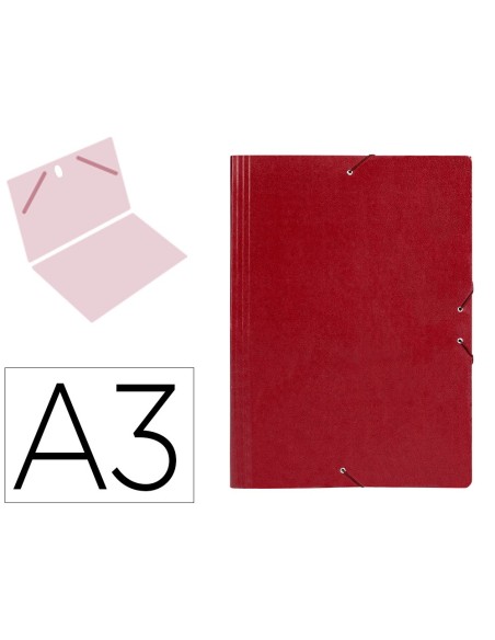 CARPETA PLANOS CARTON DIN A3 ROJA