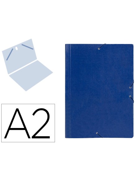CARPETA PLANOS CARTON DIN A2 AZUL