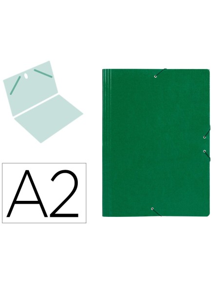 CARPETA PLANOS CARTON DIN A2 VERDE
