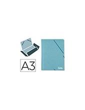CARPETA GOMAS LIDERPAPEL A3 CARTON PRESPAN 3 SOLAPAS VE. 2