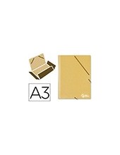 CARPETA GOMAS LIDERPAPEL A3 CARTON PRESPAN 3 SOLAPAS AM. 2