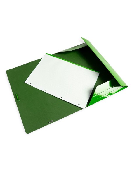 CARPETA  GOMAS FL. 3 SOLAPAS CARTON PLAST.VE.